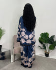 Sania Navy Floral Satin Co-ord Set