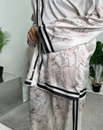 Sania Cream Floral Satin Co-ord Set