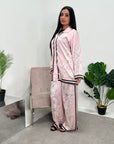 Sania Pink Floral Satin Co-ord Set