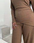 Ayesha Mocha Drape Textured Co ord Set