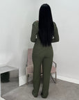 Ayesha Khaki Drape Textured Co ord Set