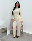 Ayesha Cream Drape Textured Co ord Set