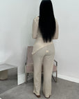 Ayesha Cream Drape Textured Co ord Set