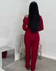 Ayesha Wine Drape Textured Co ord Set