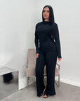 Ayesha Black Drape Textured Co ord Set