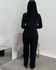 Ayesha Black Drape Textured Co ord Set