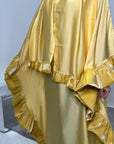 Najma Yellow Modest Drape Kaftan Dress With Scarf