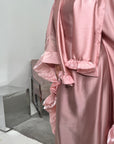 Najma Pink Modest Drape Kaftan Dress With Scarf