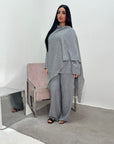 Daliah Grey Linen Gold Buckle Co-Ord Set