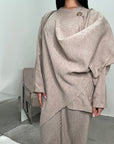 Daliah Beige Linen Gold Buckle Co-Ord Set