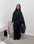 Daliah Black Linen Gold Buckle Co-Ord Set