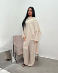 Daliah Cream Linen Gold Buckle Co-Ord Set