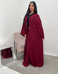 Nia Wine Linen Gold Buckle Skirt and Open Jacket Summer Set