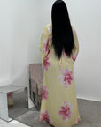 Falon Yellow Linen Modest Summer Floral Dress