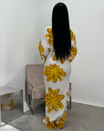 Zuri Yellow Linen Summer Floral Modest Dress