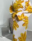 Zuri Yellow Linen Summer Floral Modest Dress
