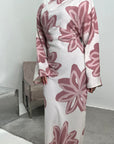 Zuri Pink Linen Summer Floral Modest Dress