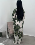 Amal Khaki Linen Printed Shirt and Plain Trouser Co-Ord Set