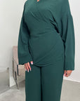 Ahura Emerald Green V Neck Wrap Over Co Ord
