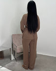 Ahura Mocha V Neck Wrap Over Co Ord