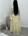 Kara Yellow Floral Premium Lined Chiffon Summer Dress