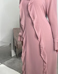 Leila Pink Frill Detail Tie Back Mesh Dress