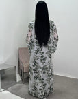 Kara Khaki Floral Premium Lined Chiffon Summer Dress