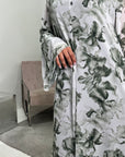 Kara Khaki Floral Premium Lined Chiffon Summer Dress