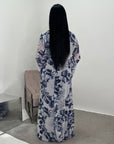 Kara Royal Blue Floral Premium Lined Chiffon Summer Dress