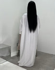 Nia White Linen Gold Buckle Skirt and Open Jacket Summer Set