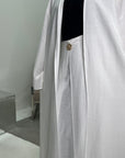 Nia White Linen Gold Buckle Skirt and Open Jacket Summer Set