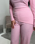 Ayesha Pink Drape Textured Co ord Set