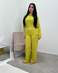 Ayesha Lime Green Drape Textured Co ord Set