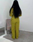Ayesha Lime Green Drape Textured Co ord Set