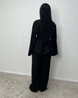 Dina Black V Neck Pleated Co Ord Set