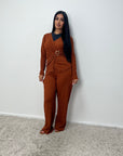 Azana Rust Textured Gold Buckle Co Ord Set