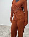 Azana Rust Textured Gold Buckle Co Ord Set