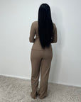 Azana Mocha Textured Gold Buckle Co Ord Set