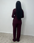 Azana Wine Textured Gold Buckle Co Ord Set
