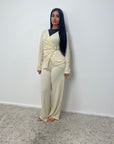 Azana Beige Textured Gold Buckle Co Ord Set