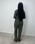 Azana Khaki Textured Gold Buckle Co Ord Set