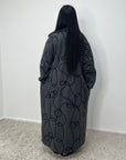 Nova Dark Grey Teddy Printed Swirl Coat