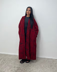 Nova Wine Teddy Printed Swirl Coat