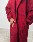 Nova Wine Teddy Printed Swirl Coat