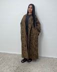 Nova Brown Teddy Printed Swirl Coat