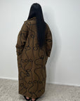 Nova Brown Teddy Printed Swirl Coat