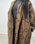 Nova Brown Teddy Printed Swirl Coat