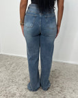 Fana Vintage Blue Stretchy Straight Leg Jean - Regular