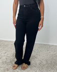 Fana Black Stretchy Straight Leg Jean - Regular