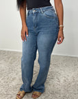 Ziya Mid Blue Stretchy Straight Leg Jean - Tall
